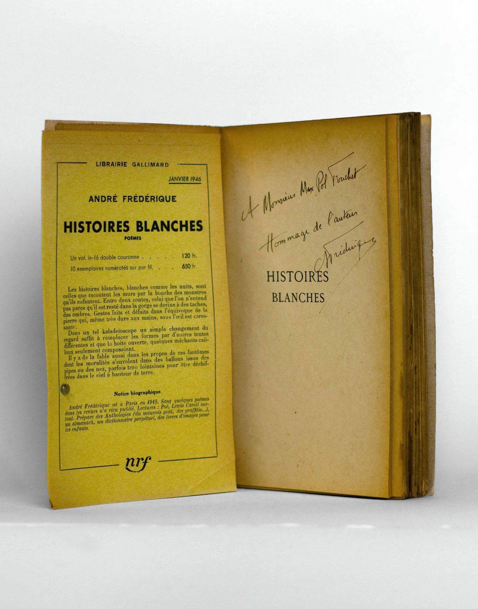 FRÉDÉRIQUE (André). — Histoires blanches. (Réf. 26041)