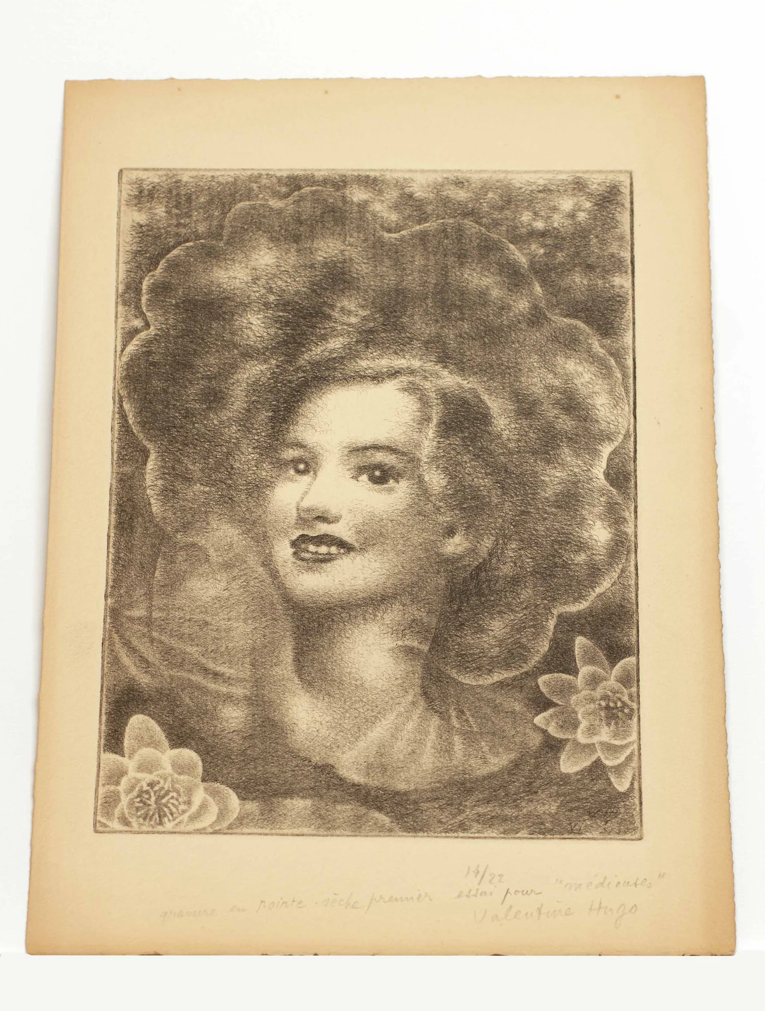 HUGO (Valentine). — Deux portraits de Lise DEHARME. (Réf. 26076)