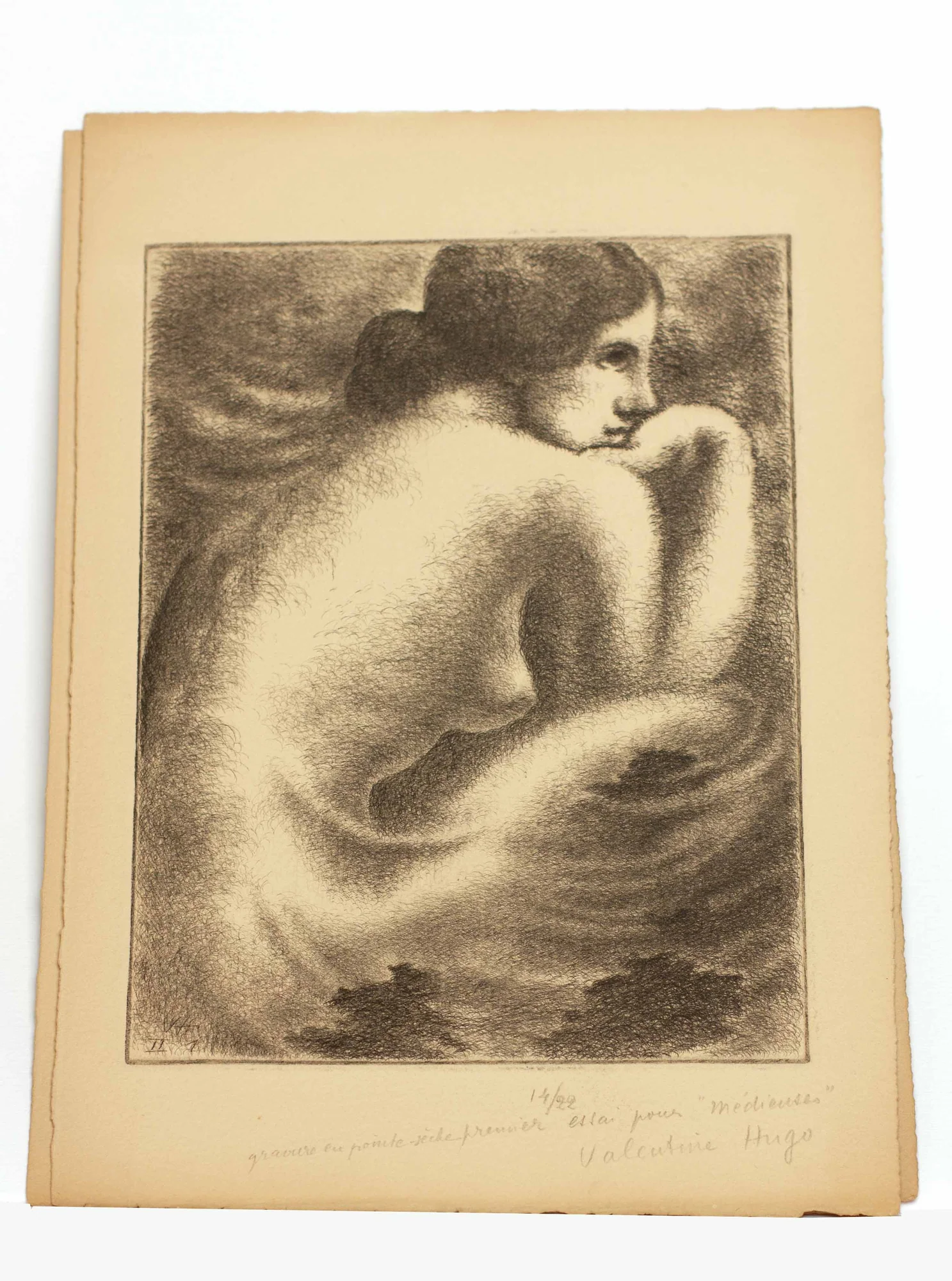 HUGO (Valentine). — Deux portraits de Lise DEHARME. (Réf. 26076)