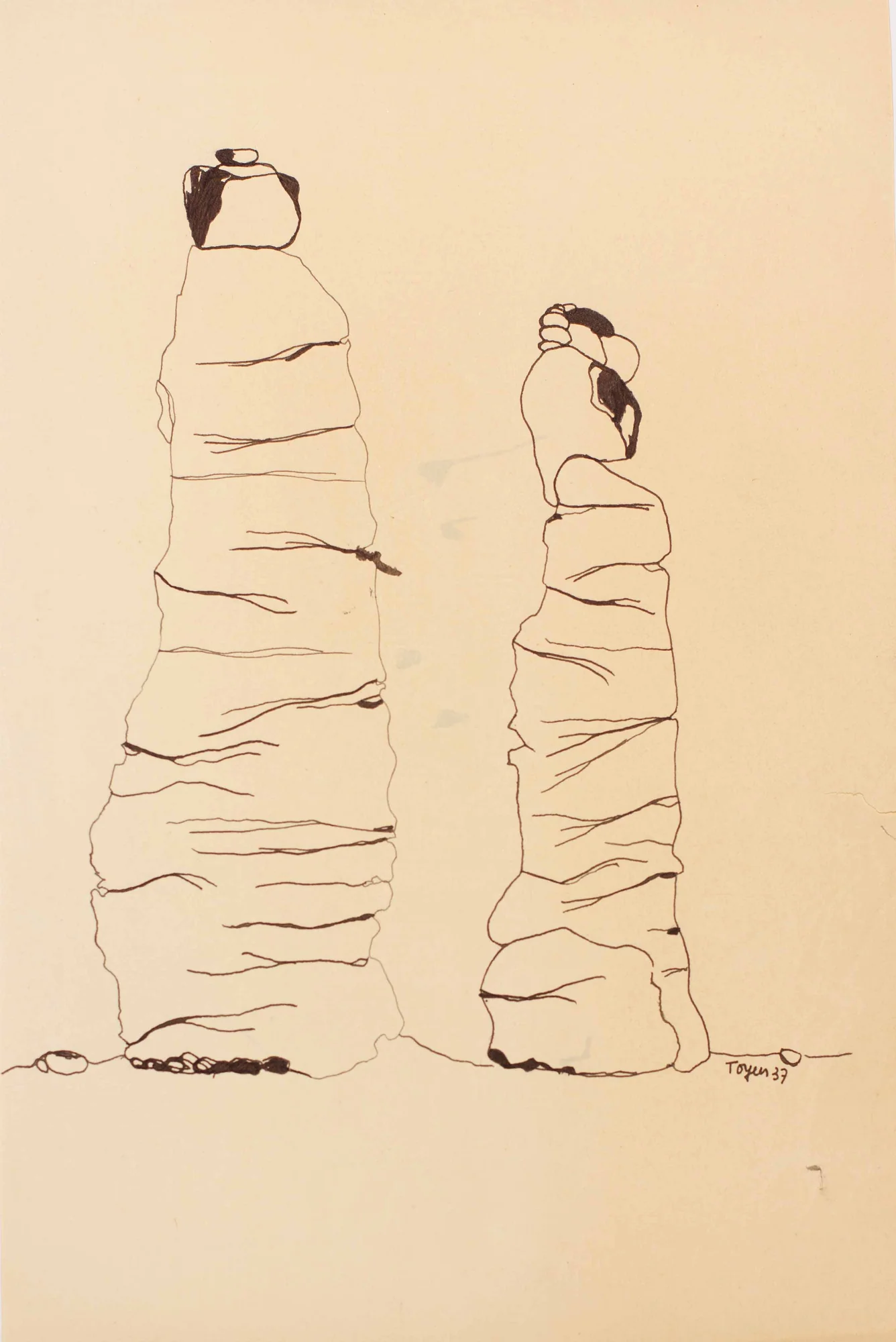 TOYEN (Marie Cerminova). — DESSIN ORIGINAL, ENCRE DE CHINE. (Réf. 26088)