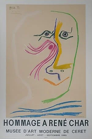 PICASSO (Pablo). CHAR (René). — Hommage à René Char. Affiche originale. (Réf. 26098)