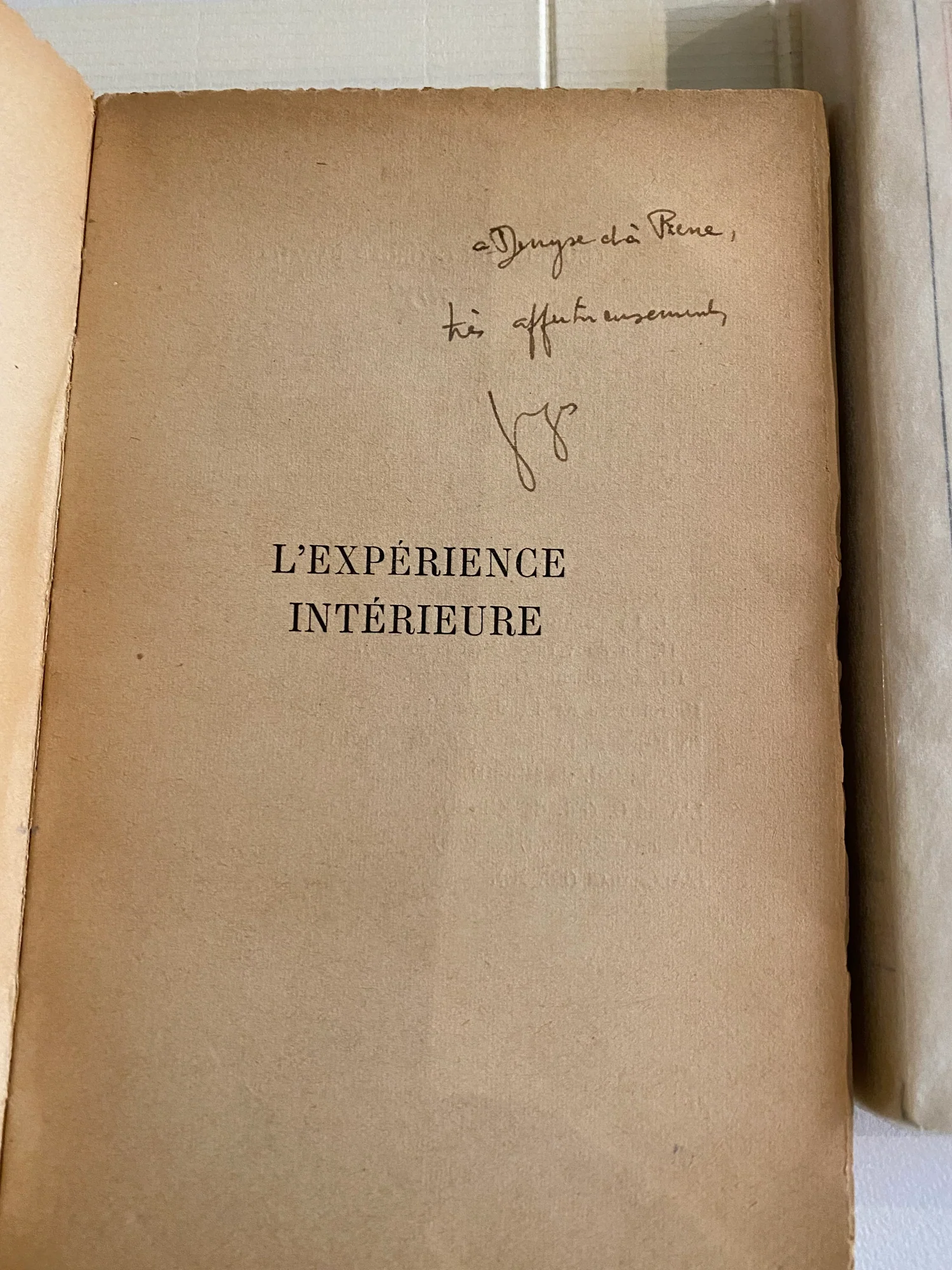BATAILLE (Georges). — Somme Athéologique I - L'Expérience intérieure. Édition revue et corrigée, suivie de Méthode de méditation et de Post-scriptum 1953. II - Le Coupable. (Réf. 5115)