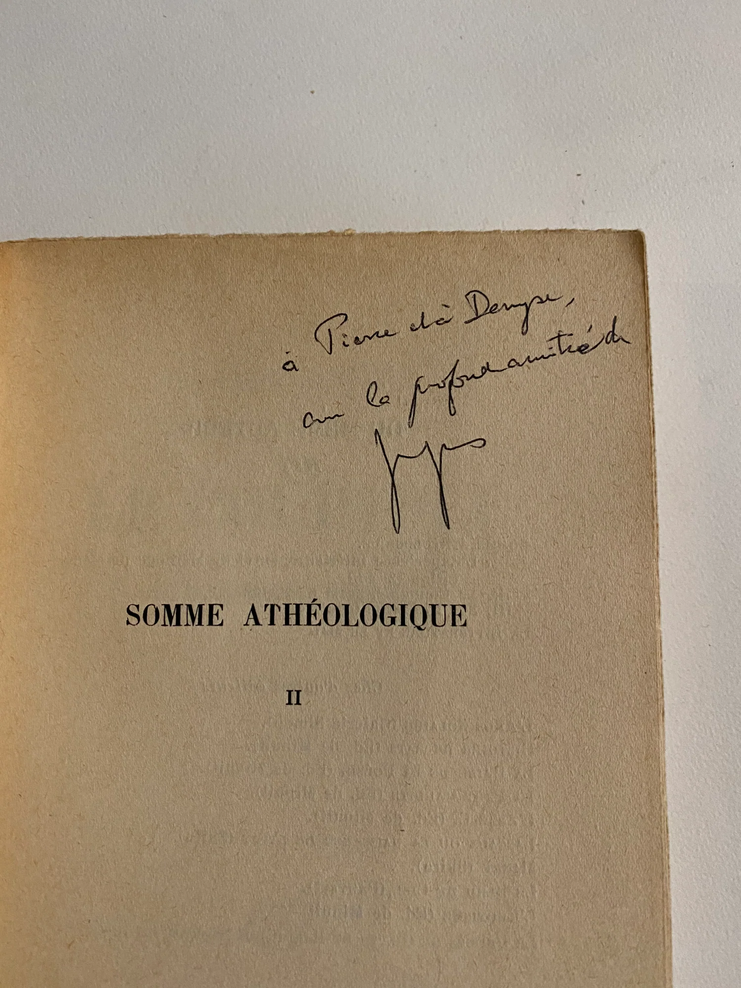BATAILLE (Georges). — Somme Athéologique I - L'Expérience intérieure. Édition revue et corrigée, suivie de Méthode de méditation et de Post-scriptum 1953. II - Le Coupable. (Réf. 5115)