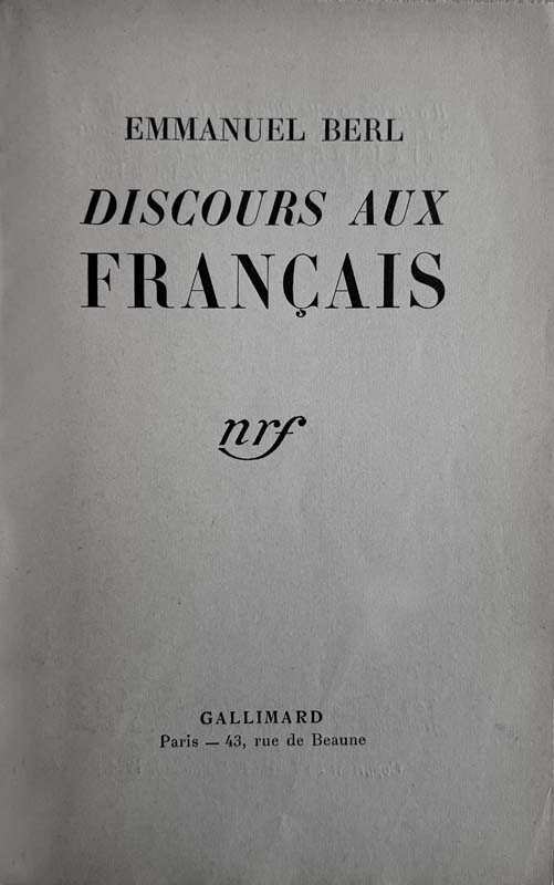 Discours aux français. — planche 2