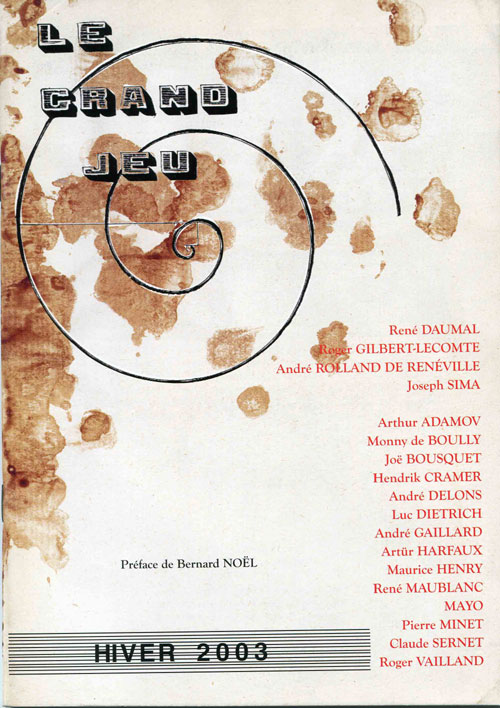 Couverture du catalogue : Catalogue Le Grand Jeu