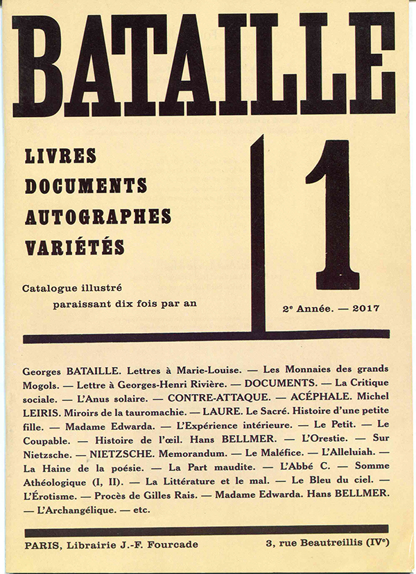 Couverture du catalogue : Catalogue Bataille